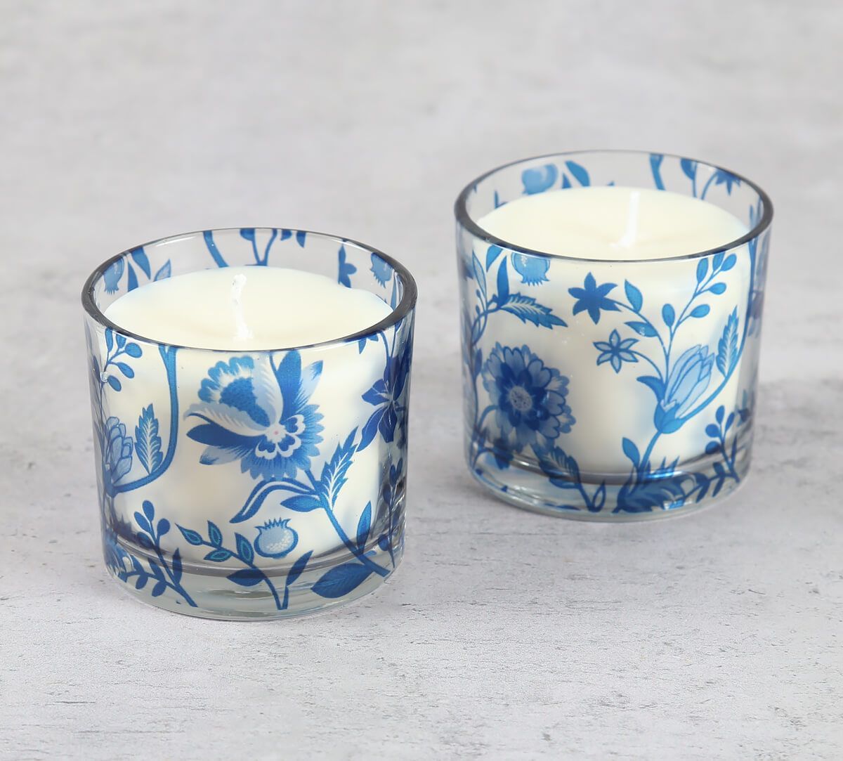 India Circus by Krsnaa Mehta Blaue Blume Cylindrical Candle Votive Set of 2