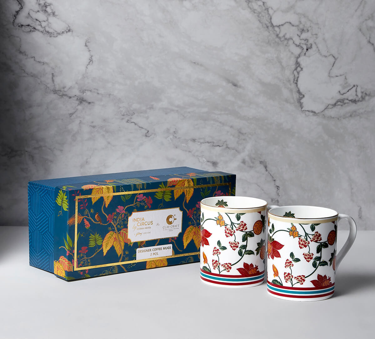 India Circus by Krsnaa Mehta Blushed Orchard Swing Mug Set of 2