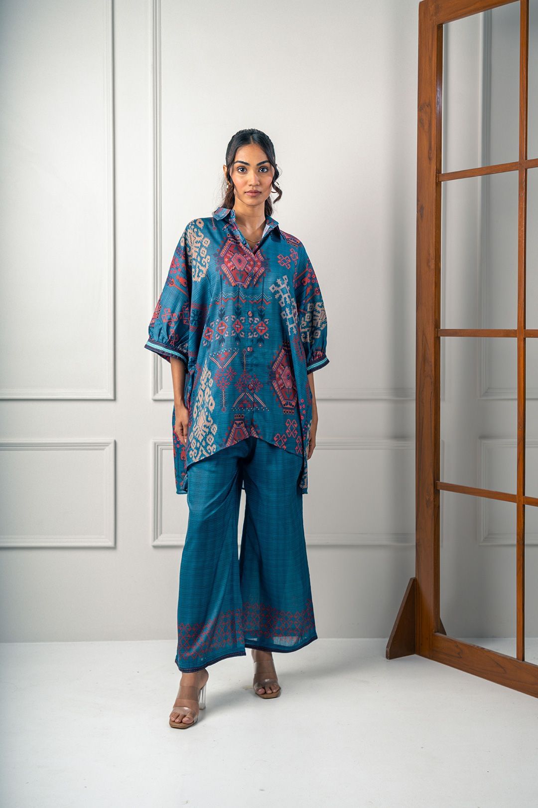 India Circus by Krsnaa Mehta Cerulean Persia Co-Ord Set