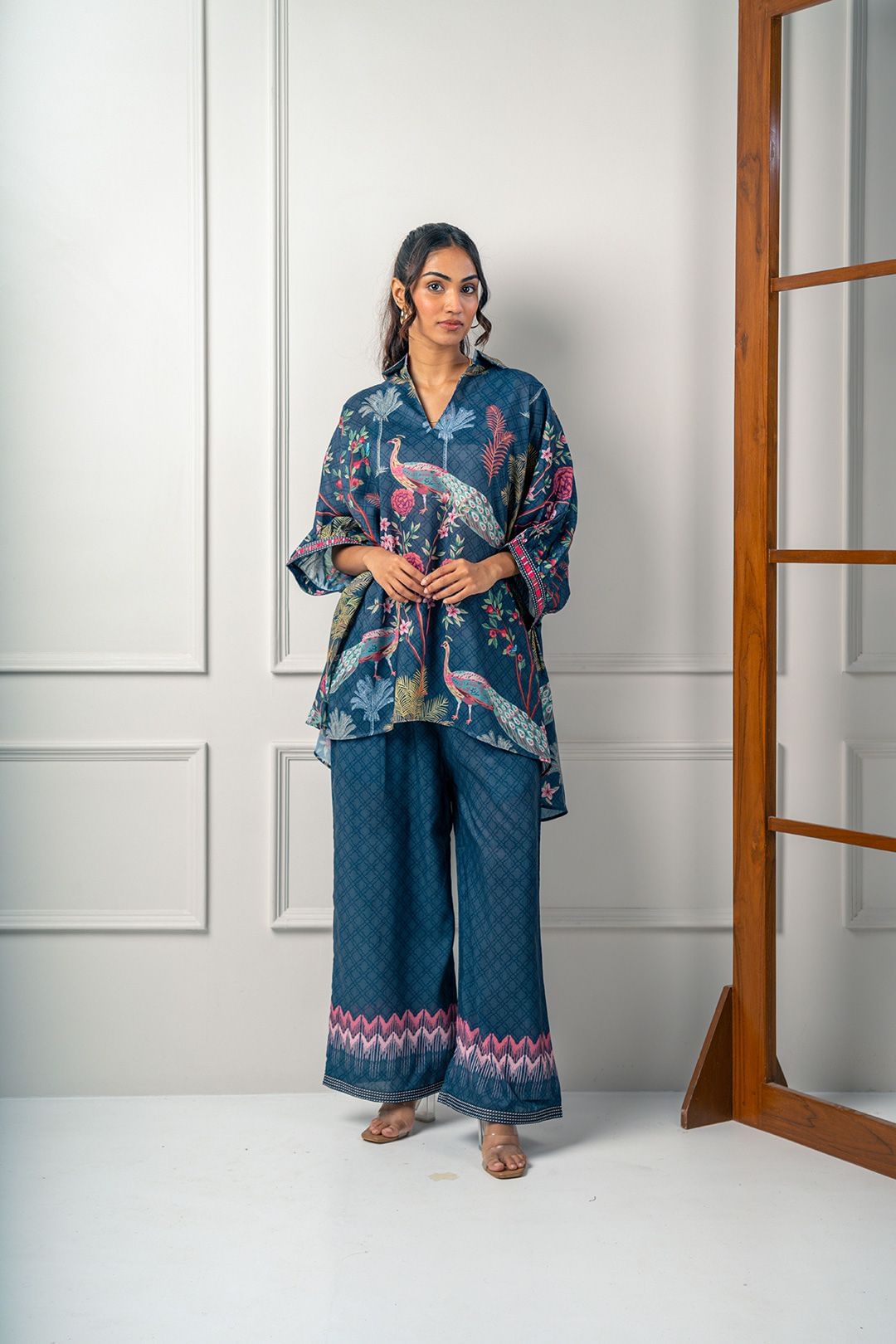 India Circus by Krsnaa Mehta Poetic Peacocks Co-Ord Set